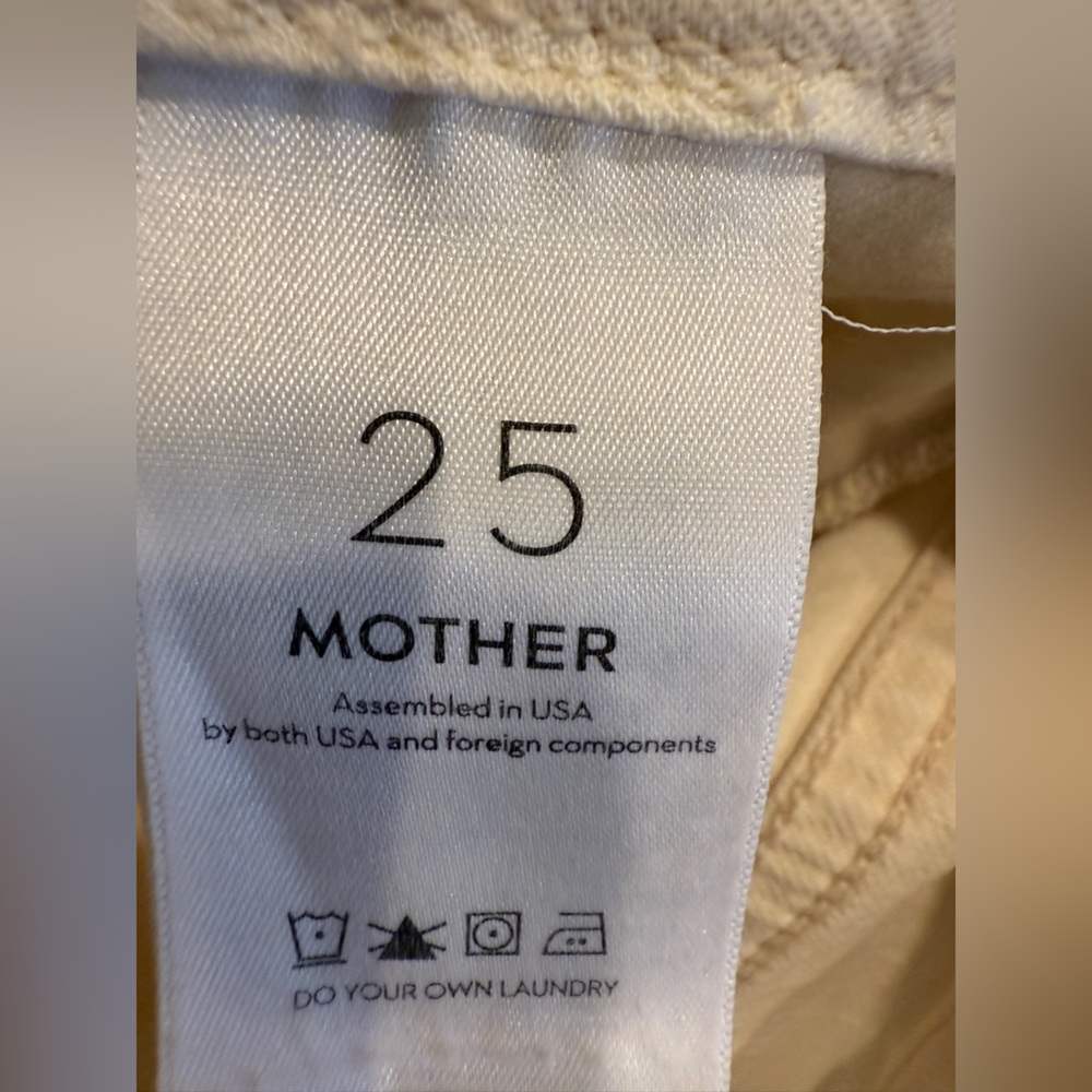 Mother size 25 cream The Patch pocket Wide-Leg Jeans chalk ivory - Picture 6 of 11
